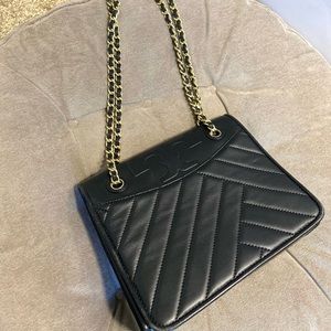 Tory Burch black leather chain bag